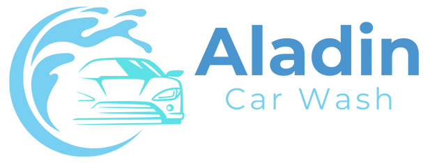 Black and Blue Illustrative Car Wash Logo (640 x 265 px)